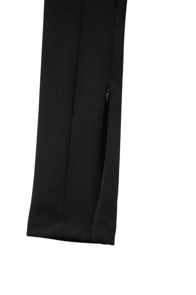 Paper Moon - Korean Women Fashion - #womensfashion - ribbed side slit leggings - 4