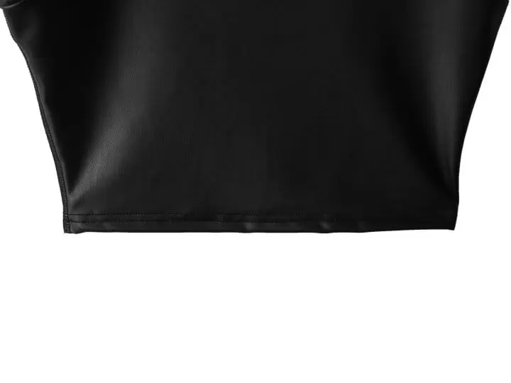 Paper Moon - Korean Women Fashion - #momslook - vegan leather cropped sleeveless tank top - 11