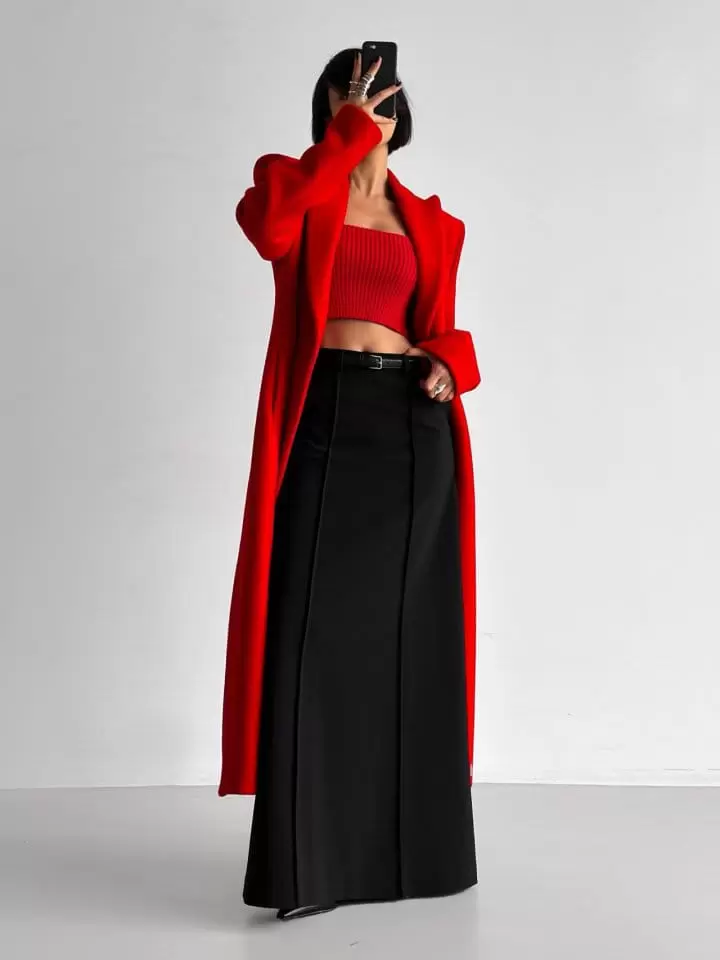 Paper Moon - Korean Women Fashion - #momslook - cropped ribbed strap shoulder knit top