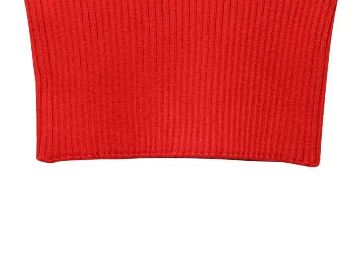 Paper Moon - Korean Women Fashion - #momslook - cropped ribbed strap shoulder knit top - 11