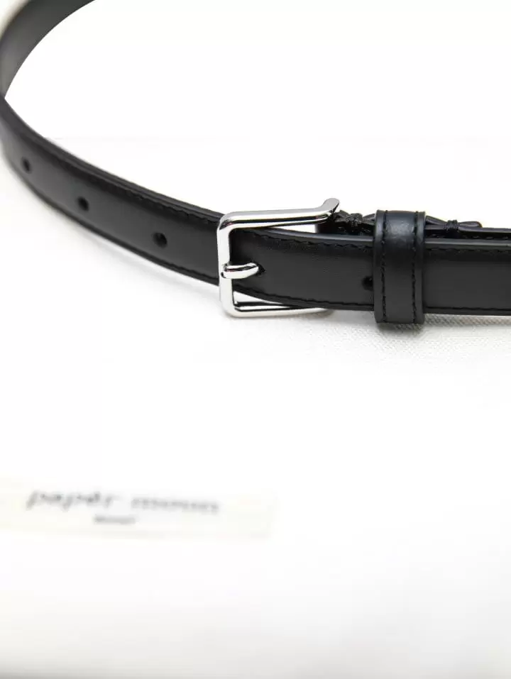 Paper Moon - Korean Women Fashion - #momslook - classic thin buckle leather belt - 5