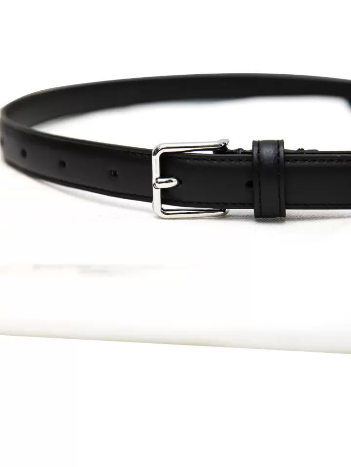 Paper Moon - Korean Women Fashion - #momslook - classic thin buckle leather belt - 8