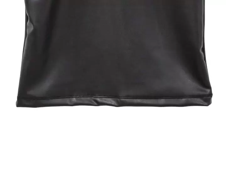 Paper Moon - Korean Women Fashion - #momslook - vegan leather cropped tank sleeveless top - 10