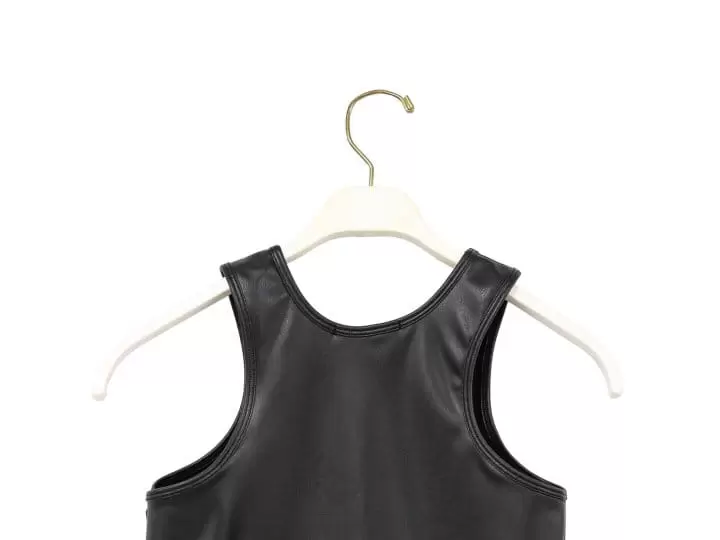 Paper Moon - Korean Women Fashion - #momslook - vegan leather cropped tank sleeveless top - 8