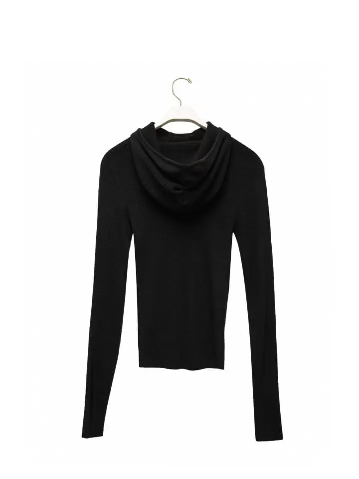 Paper Moon - Korean Women Fashion - #momslook - whole garment hooded knit top - 6