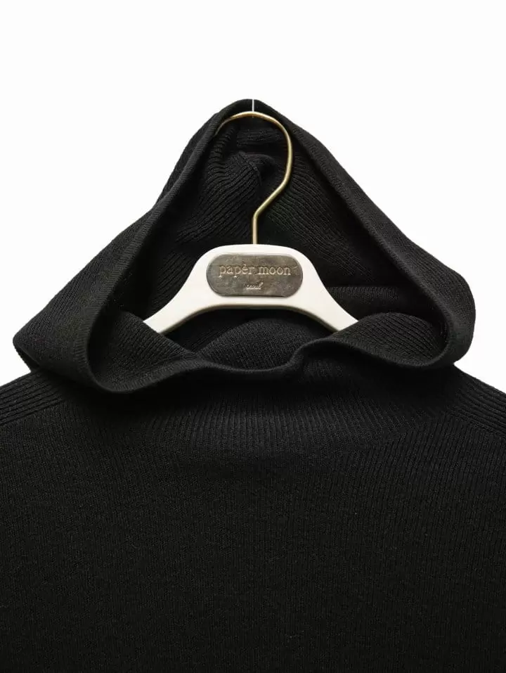 Paper Moon - Korean Women Fashion - #momslook - whole garment hooded knit top - 8