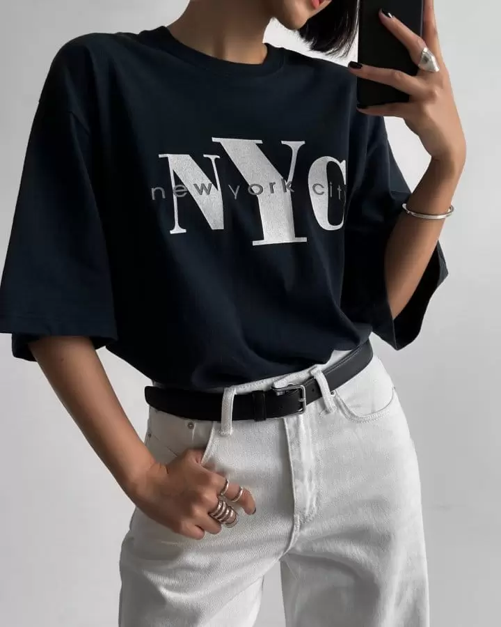 Paper Moon - Korean Women Fashion - #momslook - NYC vintage print t - shirt - 2
