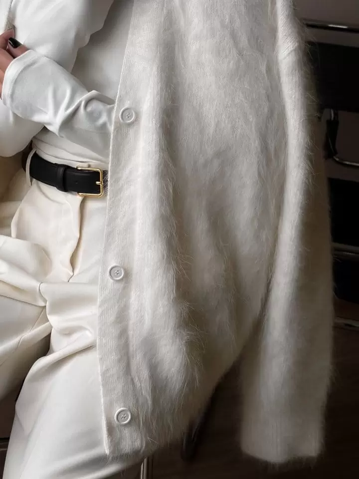 Paper Moon - Korean Women Fashion - #momslook - LUX mink angora oversized knit cardigan - 3