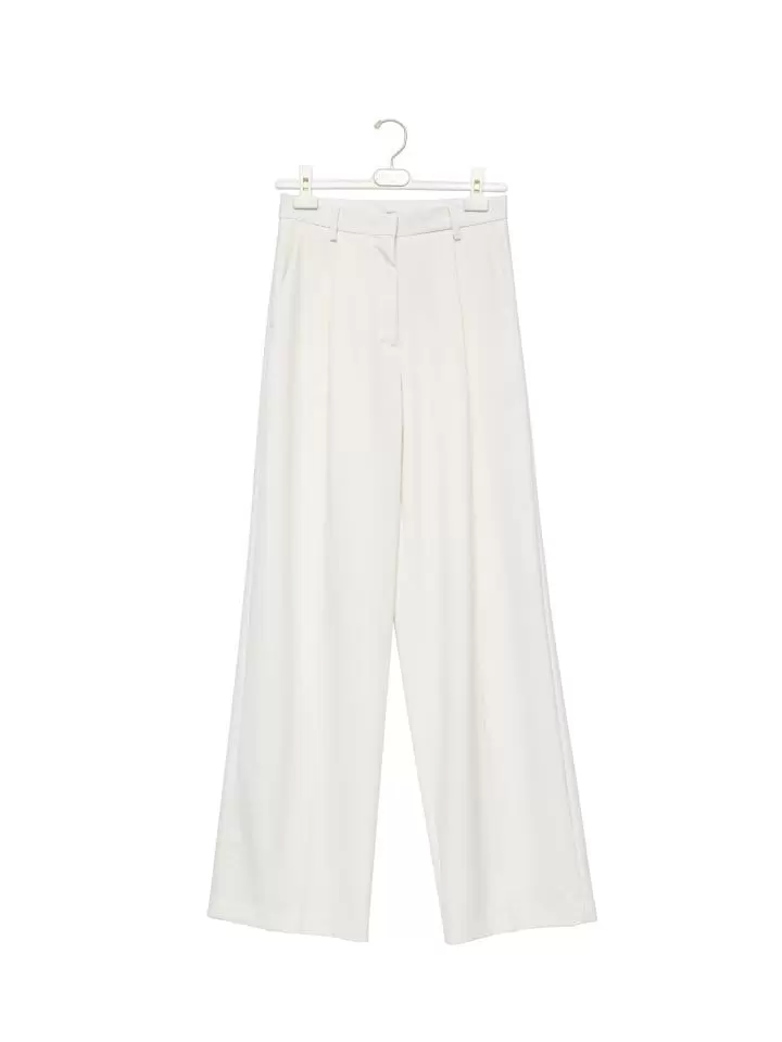 Paper Moon - Korean Women Fashion - #womensfashion - high waist one pleated wide trousers - 4