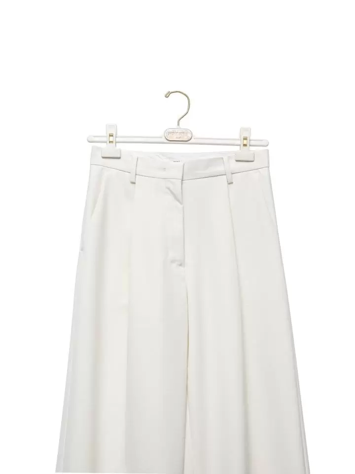 Paper Moon - Korean Women Fashion - #momslook - high waist one pleated wide trousers - 6