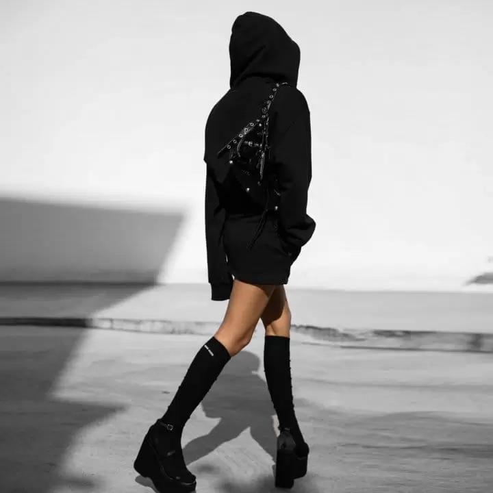 Paper Moon - Korean Women Fashion - #momslook - drawstring sweat mini skirt - 2