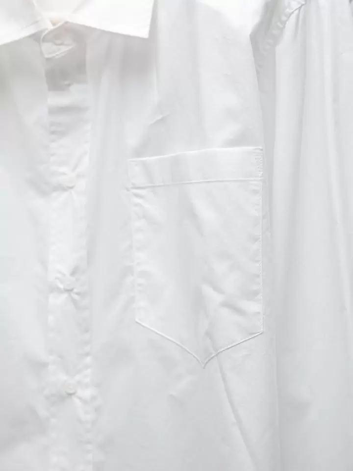 Paper Moon - Korean Women Fashion - #momslook - maxi oversized padded shoulder cotton button down shirt - 9