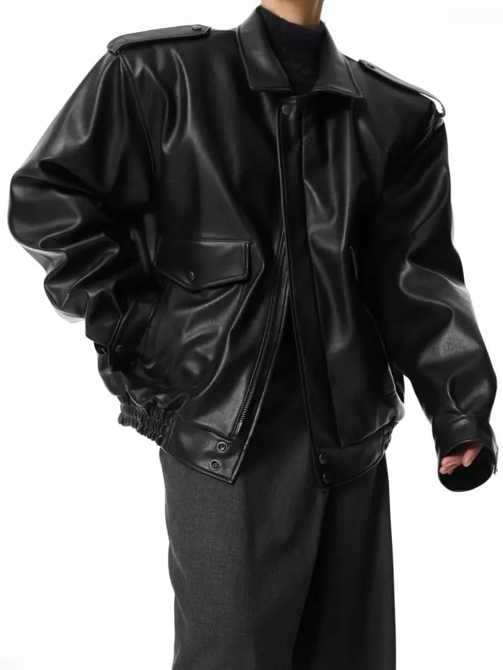 Paper Moon - Korean Women Fashion - #momslook - Washed Vegan L A1RMAN Flight Jacket - 2