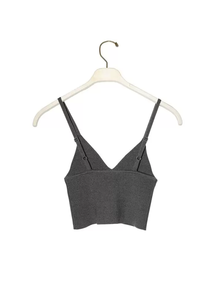 Paper Moon - Korean Women Fashion - #momslook - W Ribbed Knit Cropped Bustier Top - 5