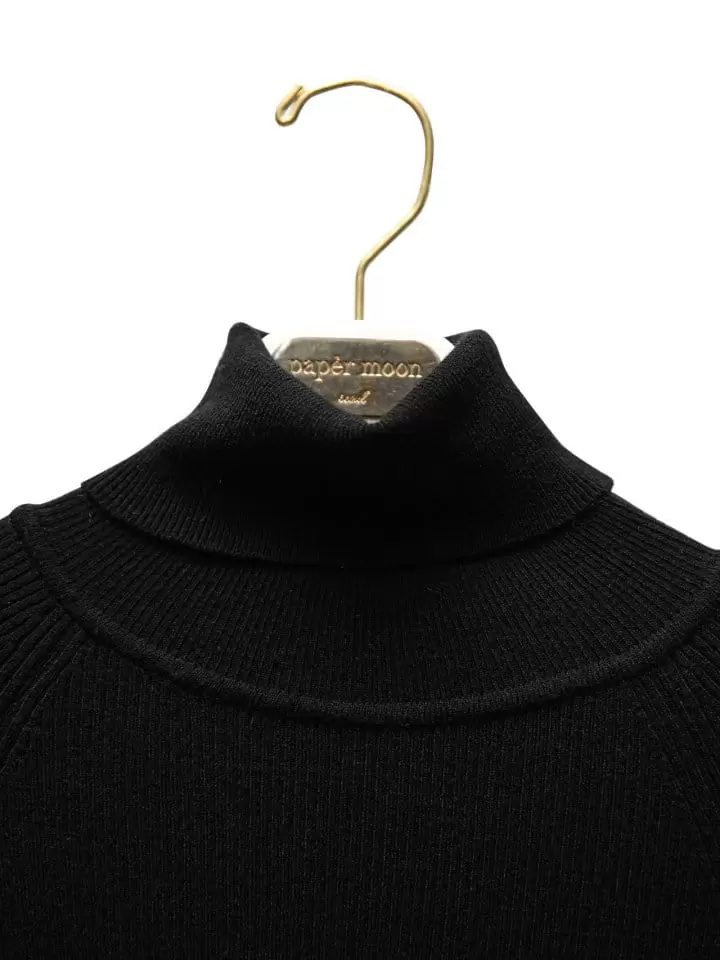 Paper Moon - Korean Women Fashion - #womensfashion - Turtleneck Ribbed Knit Top - 4