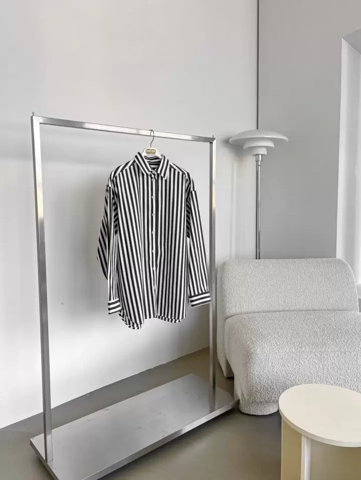 Paper Moon - Korean Women Fashion - #momslook -   Striped Pattern Oversized Button Down Shirt 