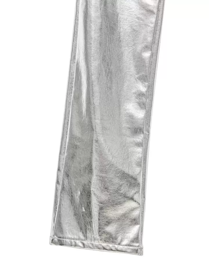 Paper Moon - Korean Women Fashion - #momslook - Patent Vegan L Coated Straight Pants  - 9