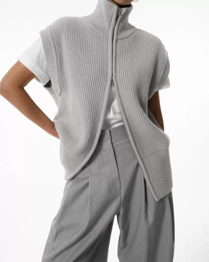 Paper Moon - Korean Women Fashion - #momslook - Soft Touch Pin Tuck Wide Trousers  - 3