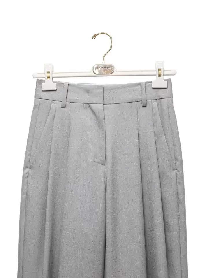 Paper Moon - Korean Women Fashion - #momslook - Soft Touch Pin Tuck Wide Trousers  - 7