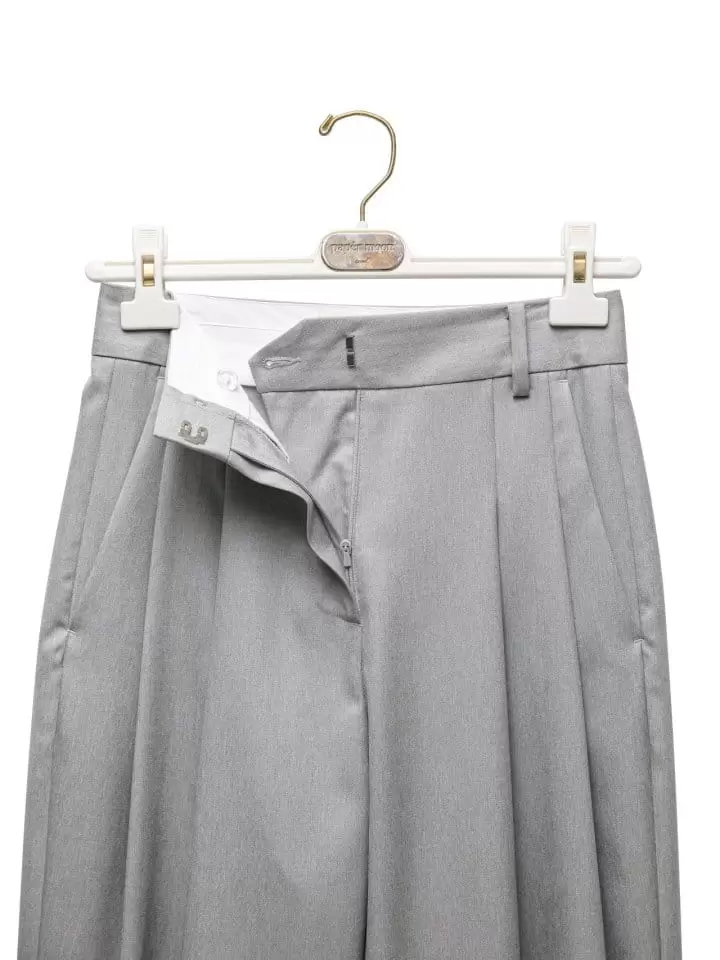 Paper Moon - Korean Women Fashion - #momslook - Soft Touch Pin Tuck Wide Trousers  - 9