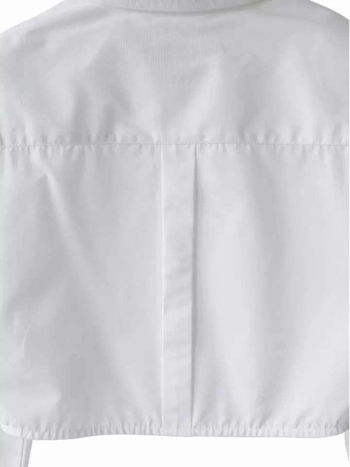 Paper Moon - Korean Women Fashion - #momslook - LUX Shoulder Pad Cropped Button Down Shirt - 11