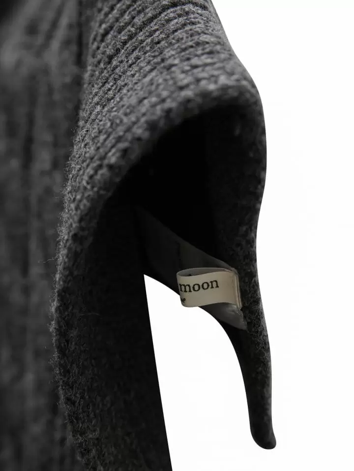 Paper Moon - Korean Women Fashion - #momslook - Twisted Chunky Detail Turtleneck Knit Cape Top - 8