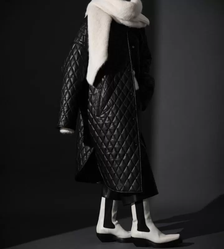 Paper Moon - Korean Women Fashion - #momslook - Vgan L Quilted Padded Snap Button Coat  - 8