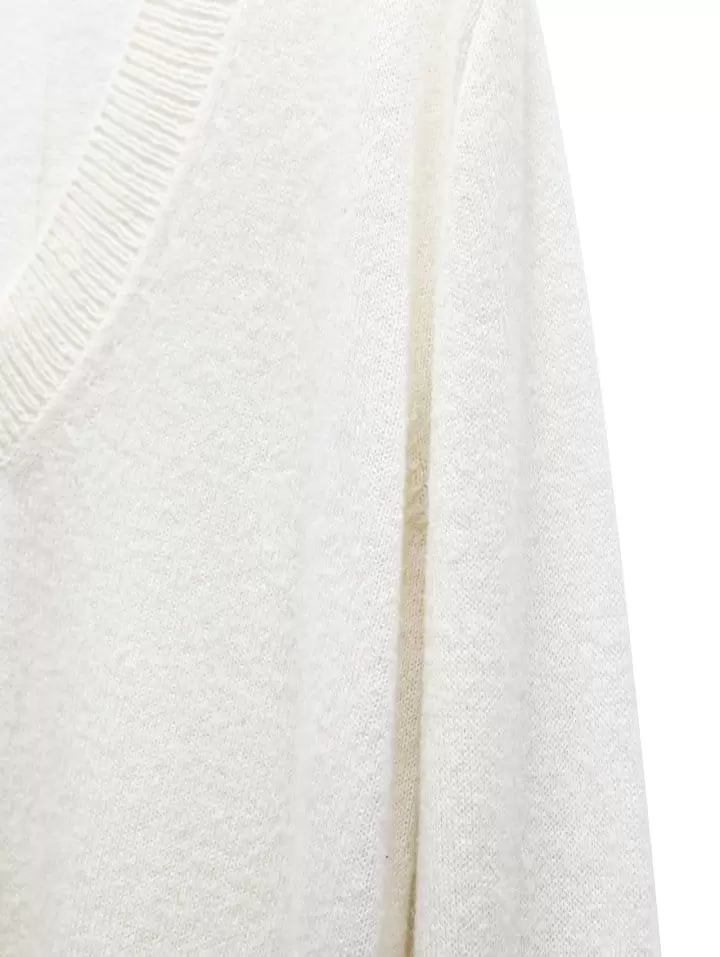 Paper Moon - Korean Women Fashion - #momslook -  Alpaca W Deep V  Neck Knit Top  - 10