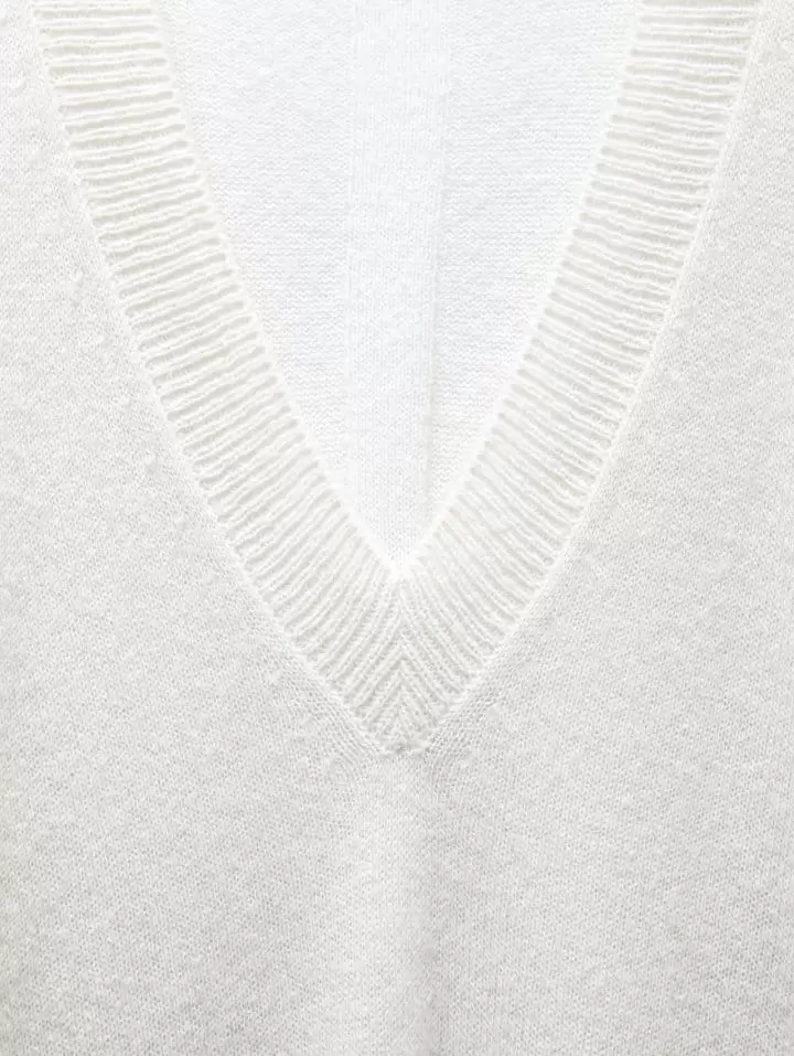 Paper Moon - Korean Women Fashion - #momslook -  Alpaca W Deep V  Neck Knit Top  - 9