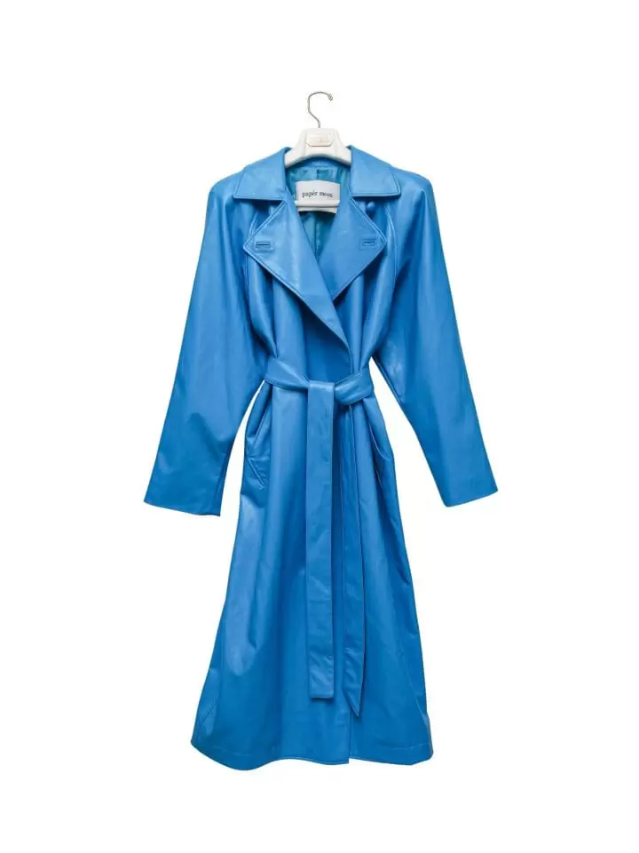 Paper Moon - Korean Women Fashion - #pursuepretty - padded shoulder oversized vegan leather maxi trench coat - 5