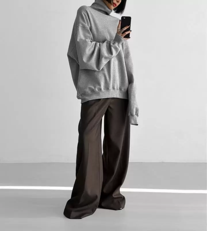 Paper Moon - Korean Women Fashion - #pursuepretty - oversized turtleneck sweatshirt