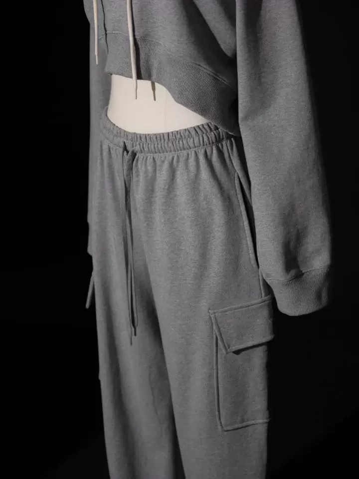 Paper Moon - Korean Women Fashion - #pursuepretty - Cargo Pocket Wide Sweatpants - 3
