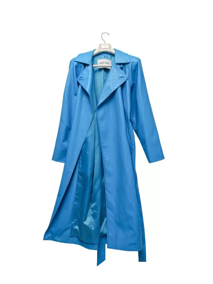 Paper Moon - Korean Women Fashion - #restrostyle - padded shoulder oversized vegan leather maxi trench coat - 6