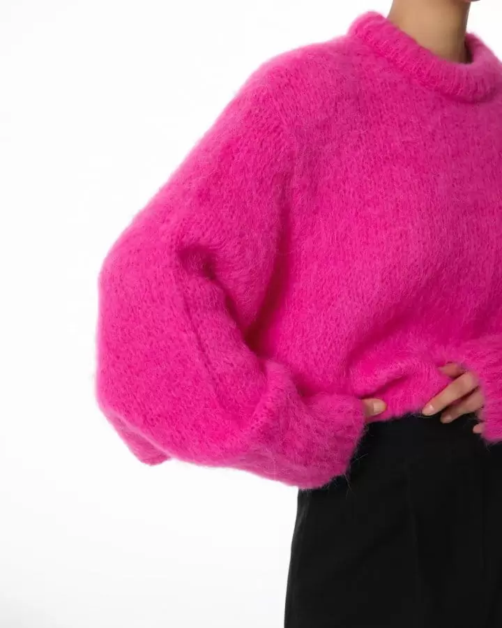 Paper Moon - Korean Women Fashion - #pursuepretty - brushed hair alpaca kid balloon knit top - 4