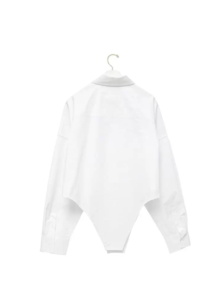 Paper Moon - Korean Women Fashion - #restrostyle -  Bodysuit Detail Button Down Shirt  - 3
