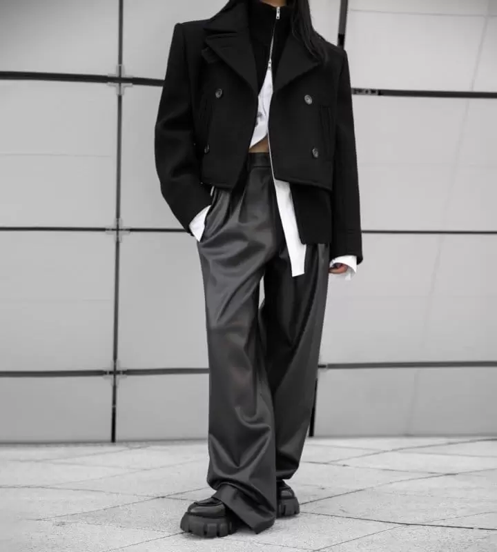 Paper Moon - Korean Women Fashion - #restrostyle - Classic Heavy W Cropped Pea Coat - 5