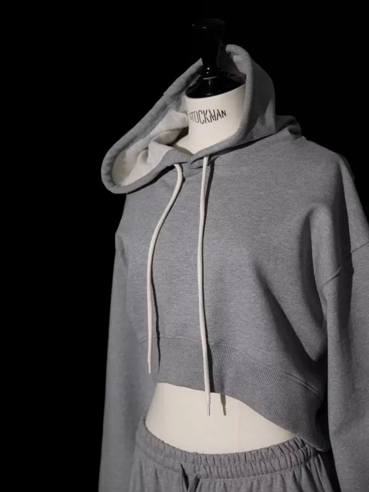 Paper Moon - Korean Women Fashion - #restrostyle - Round Hem Detail Cropped Hoodie - 3