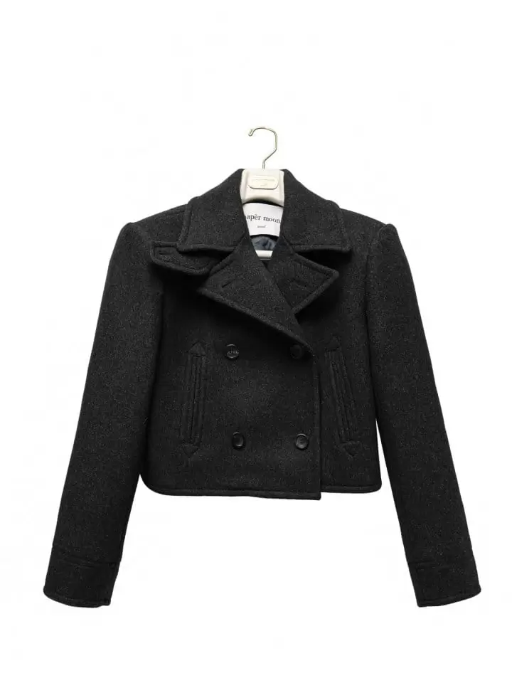 Paper Moon - Korean Women Fashion - #romanticstyle -   Classic Heavy W Cropped Pea Coat  - 6