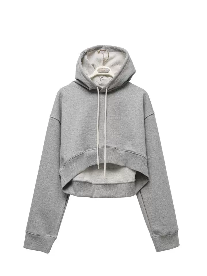 Paper Moon - Korean Women Fashion - #restrostyle - Round Hem Detail Cropped Hoodie - 4