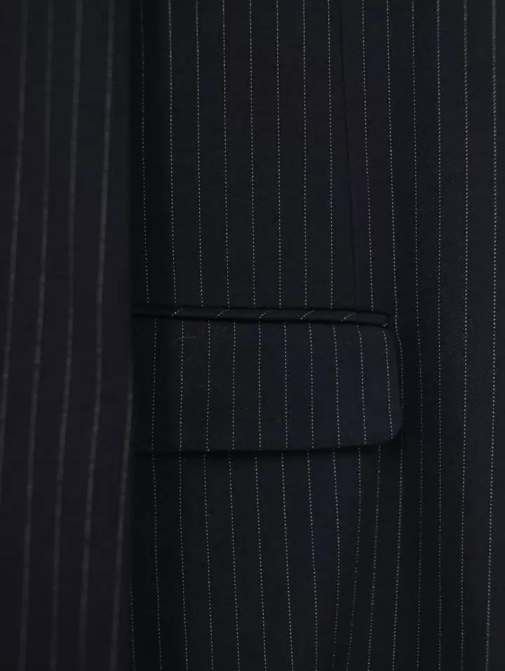 Paper Moon - Korean Women Fashion - #shopsmall - pin stripe three button detail single wool blazer - 10