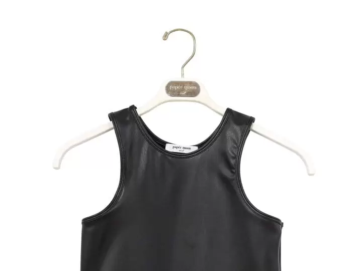 Paper Moon - Korean Women Fashion - #shopsmall - vegan leather cropped tank sleeveless top - 4