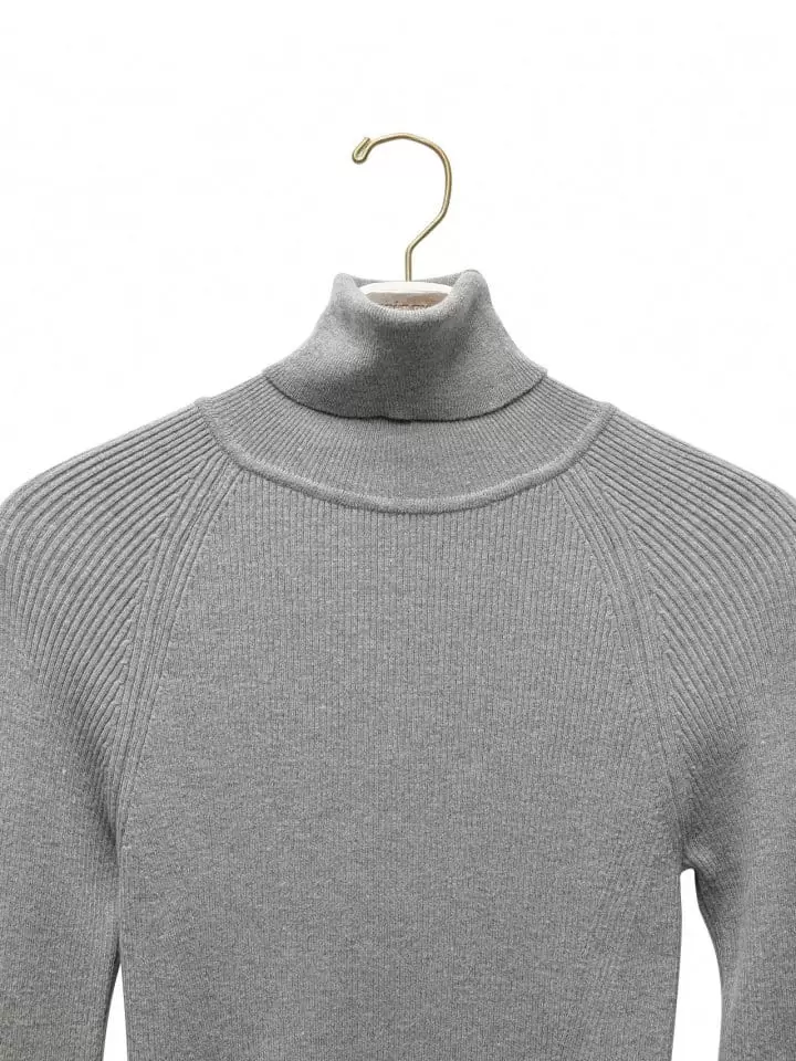 Paper Moon - Korean Women Fashion - #shopsmall - Turtleneck Ribbed Knit Top - 4