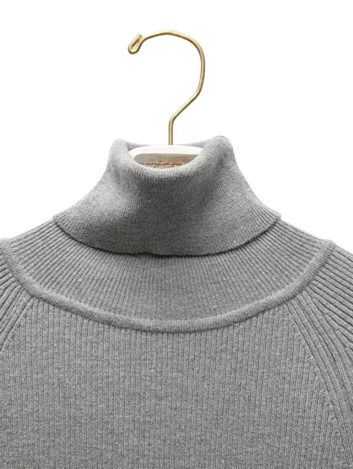 Paper Moon - Korean Women Fashion - #thelittlethings - Turtleneck Ribbed Knit Top - 5