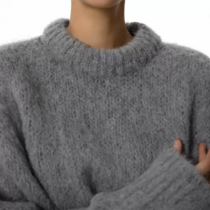 Paper Moon - Korean Women Fashion - #thelittlethings - Brushed Hair Alpaca Kid Balloon Knit Top  - 2