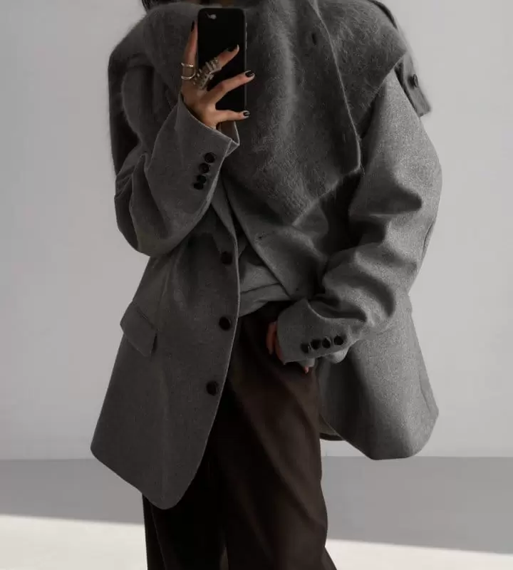 Paper Moon - Korean Women Fashion - #vintageinspired - LUX mink angora oversized knit cardigan - 2