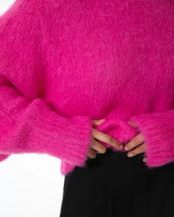 Paper Moon - Korean Women Fashion - #vintageinspired - brushed hair alpaca kid balloon knit top