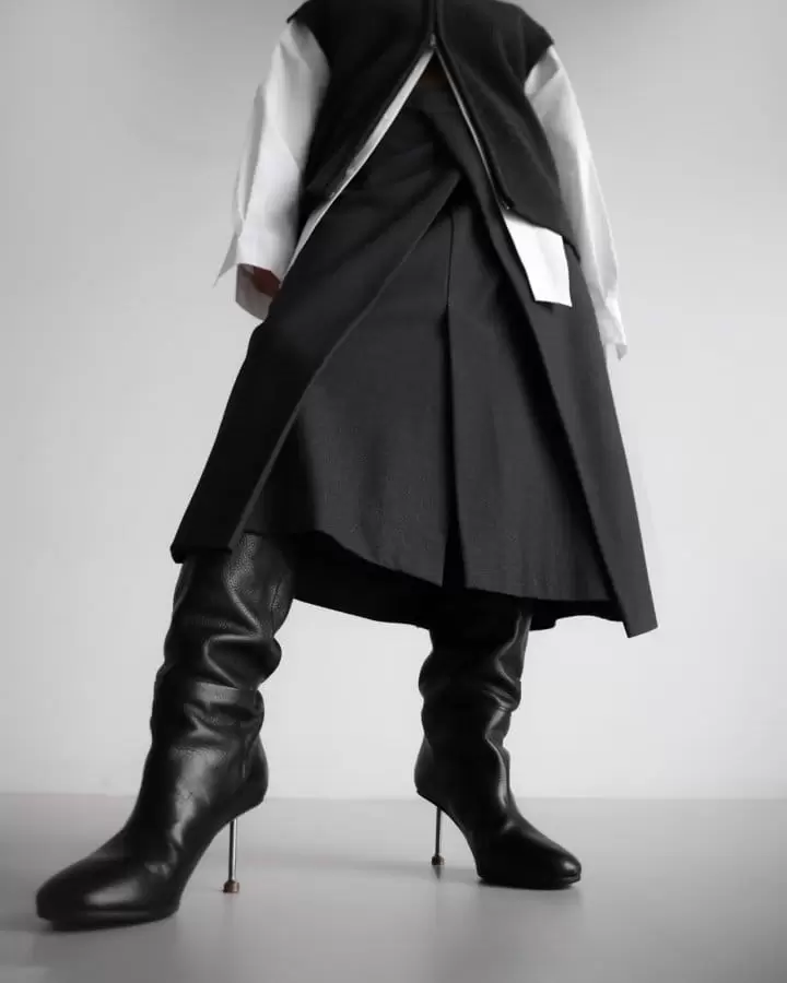 Paper Moon - Korean Women Fashion - #vintageinspired - Classic Wrap Midi Flared Skirt
