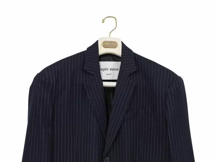 Paper Moon - Korean Women Fashion - #vintagekidsstyle - pin stripe three button detail single wool blazer - 6
