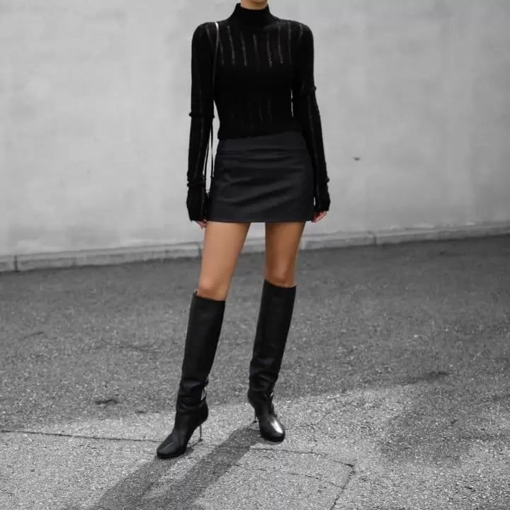 Paper Moon - Korean Women Fashion - #vintagekidsstyle - baby alpaca blend sheer mockneck knit top