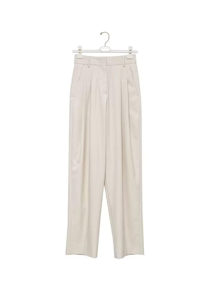 Paper Moon - Korean Women Fashion - #womensfashion - soft touch pin tuck wide trousers - 3